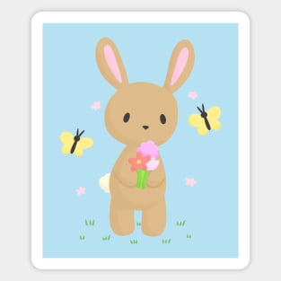 Bunny with flowers Magnet